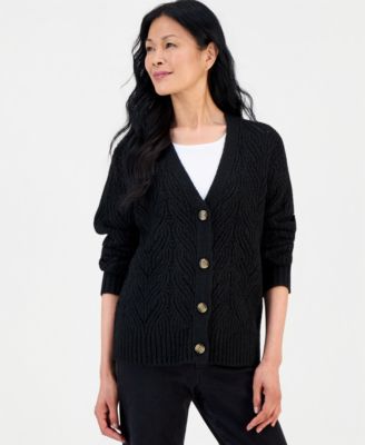 Style & Co Women's Pointelle Boyfriend Cardigan, Macy's Exclusive