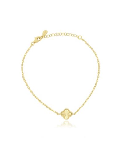 The Lovery Fluted Single Clover Bracelet 14K Gold-Plated Sterling Silver