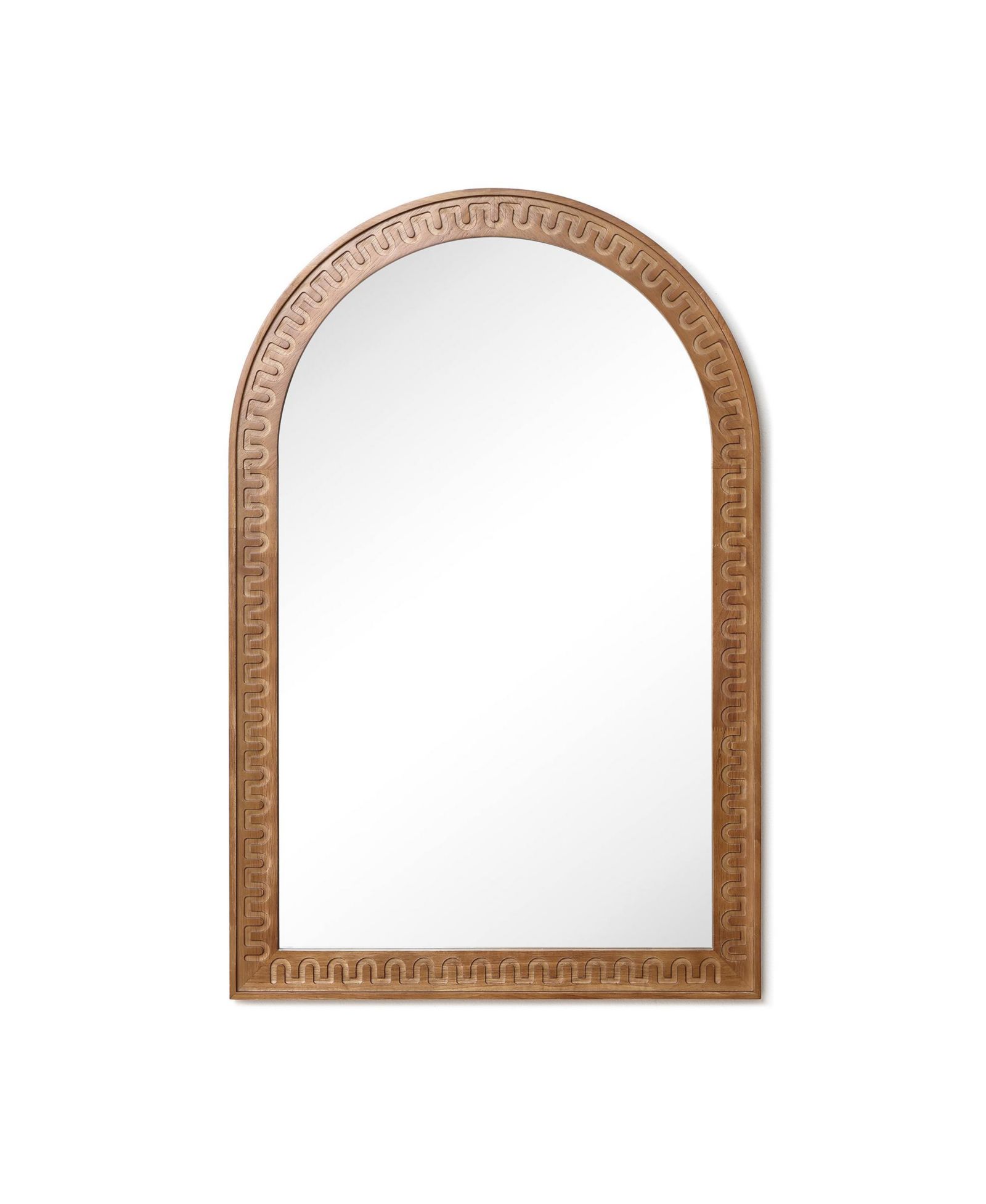 LuxenHome 39" Arched Wall Mirror, Farmhouse Wooden Decorative Mirrors for Wall, Accent Entryway Mirror, Wall Mounted Mirror for Living Room