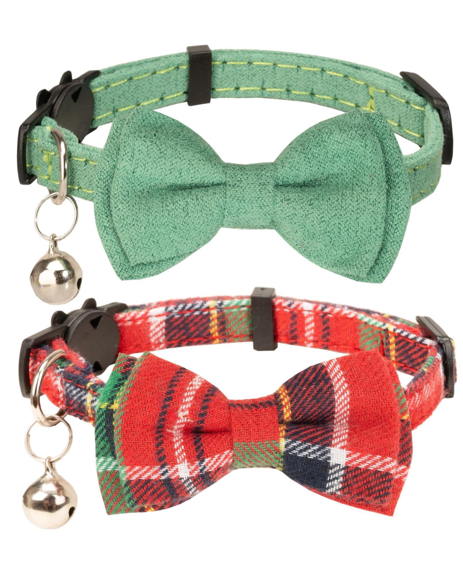 ARONKL Breakaway Cat Collar with Bell Detachable Bowtie Adjustable Safety for Small Pets