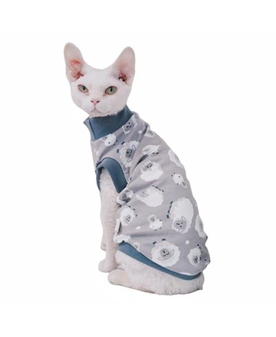 ARONKL Hairless Cat Cotton T-shirts Sleeveless Round Collar Pet Clothes for Sphynx Devon Rex Small Dogs