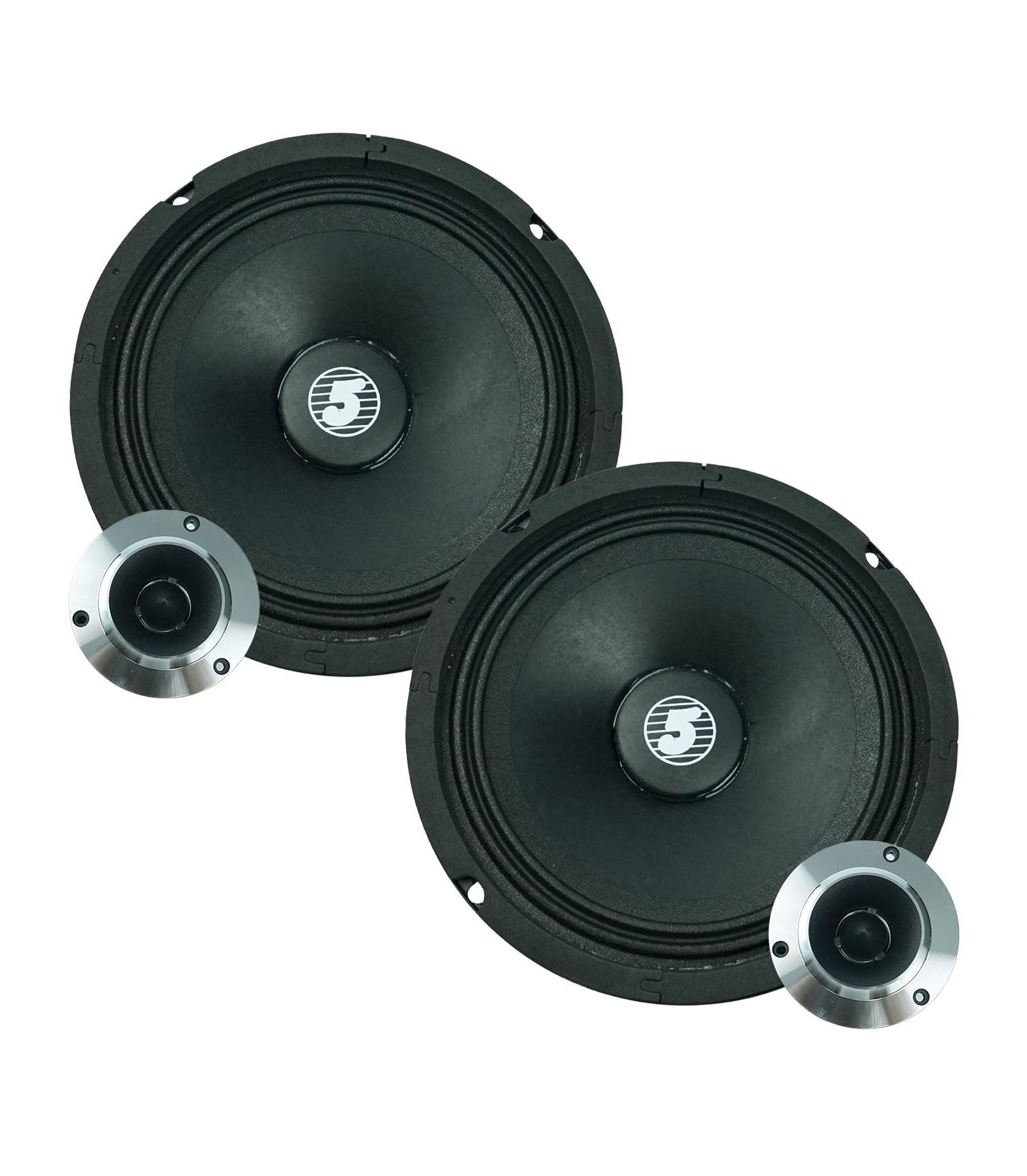 5 Core 360W 8 Ohms Pro Audio Titanium Tweeter 6.5" Car Speakers, 2-Piece Set