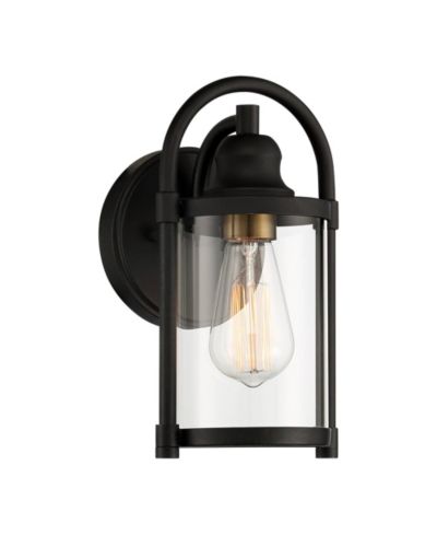John Timberland Avani Rustic Outdoor Wall Light Fixture Black Metal 10 1/4" Clear Glass Panels for Post Exterior Barn Deck House Porch Yard Patio Home