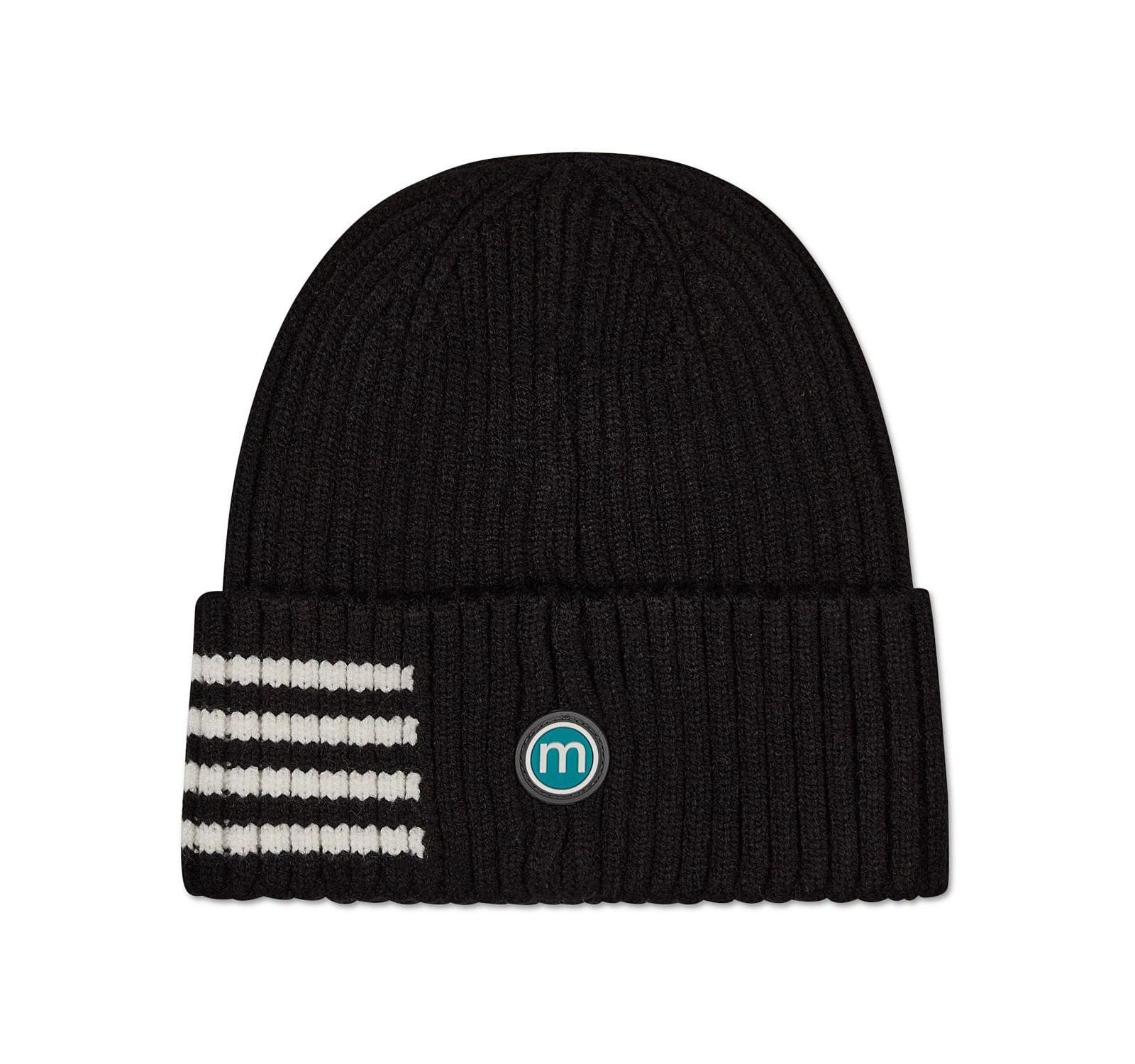 MeMoi Kids Cozy Side-Stripe Ribbed Rayon-Blend Knit Beanie