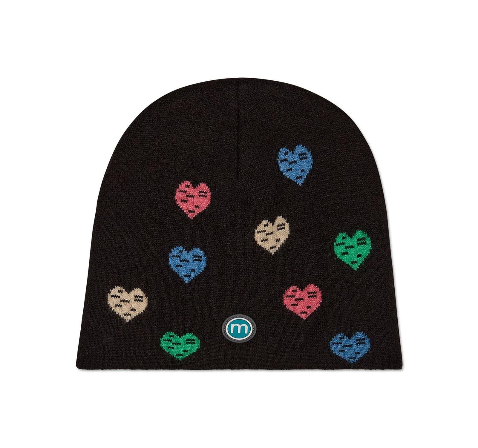 MeMoi Детский вязаный бини Cozy Colorful Hearts из вискозы