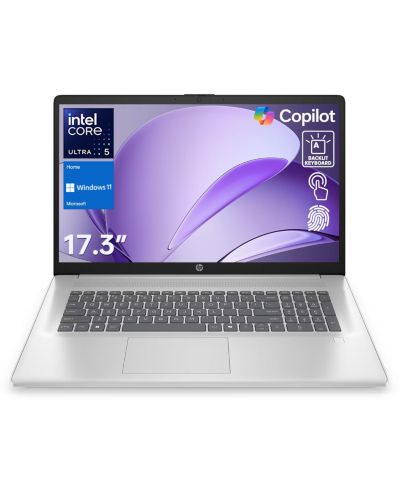 Ноутбук HP Essential 17.3" Intel Core Ultra 5 16GB RAM Intel Graphics 1TB SSD Windows 11 Home 60Hz - Silver