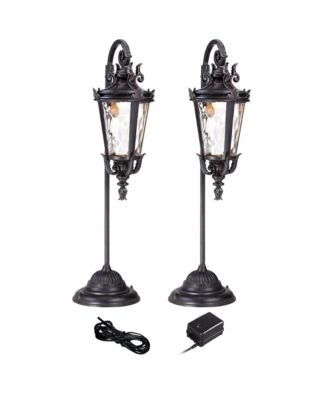 John Timberland Casa Marseille 35" High Traditional 4-Piece Outdoor Landscape Path Light Set Porch LED Bulb Finish