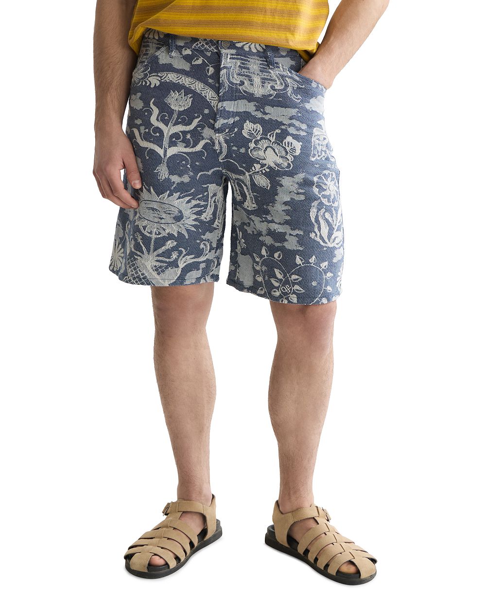 SCOTCH & SODA Men's Delfts Blauw Printed Jacquard Shorts