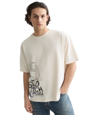 SCOTCH & SODA Men's Dove Face Graphic T-Shirt