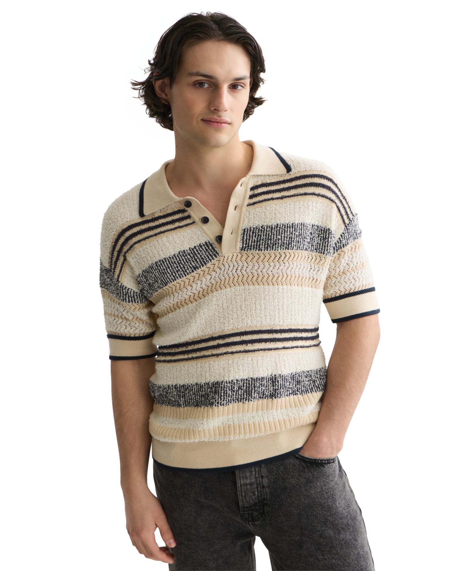 SCOTCH & SODA Men's Striped Short-Sleeve Knit Polo