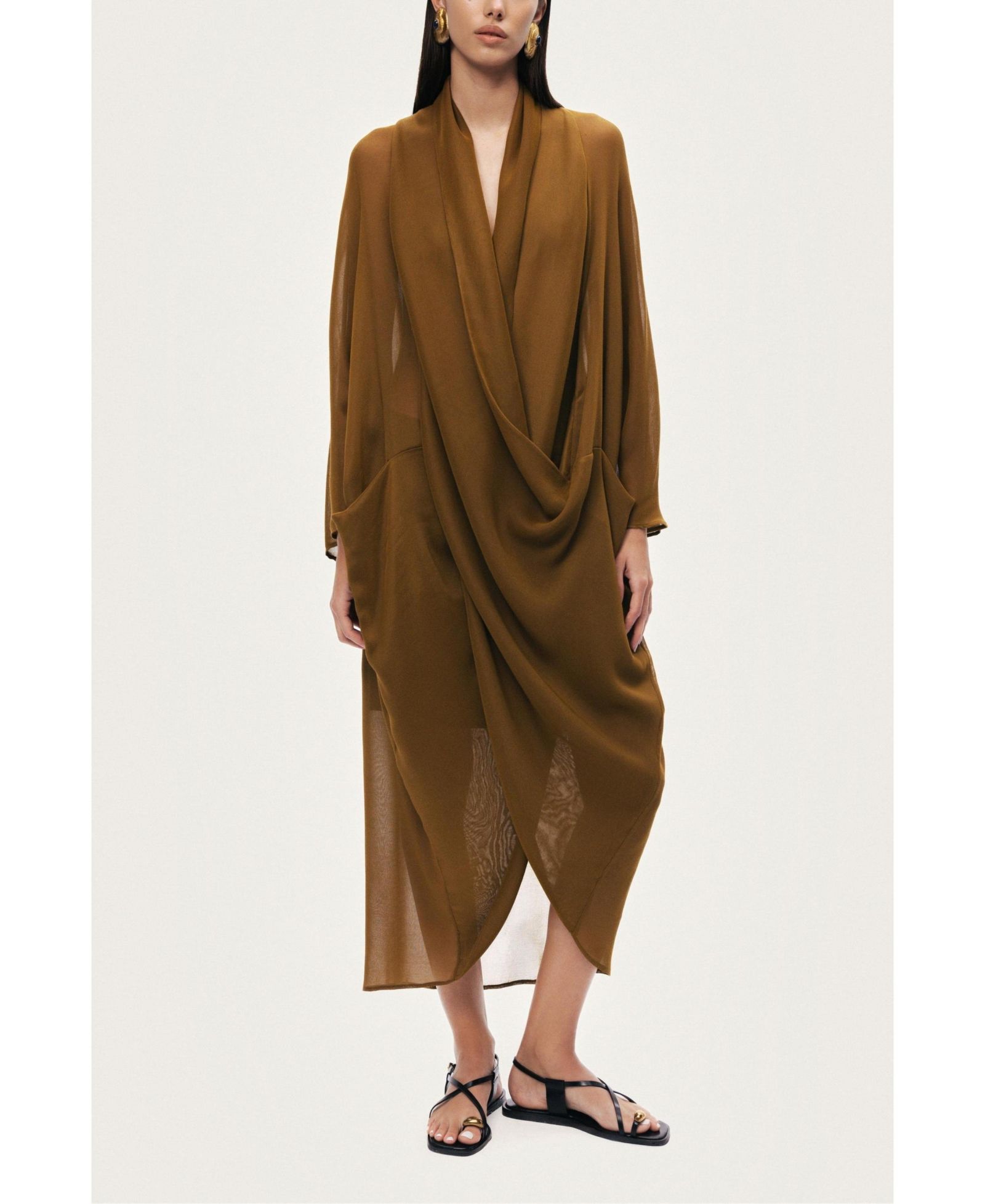 Женское миди-платье NOCTURNE Draped V-Neck