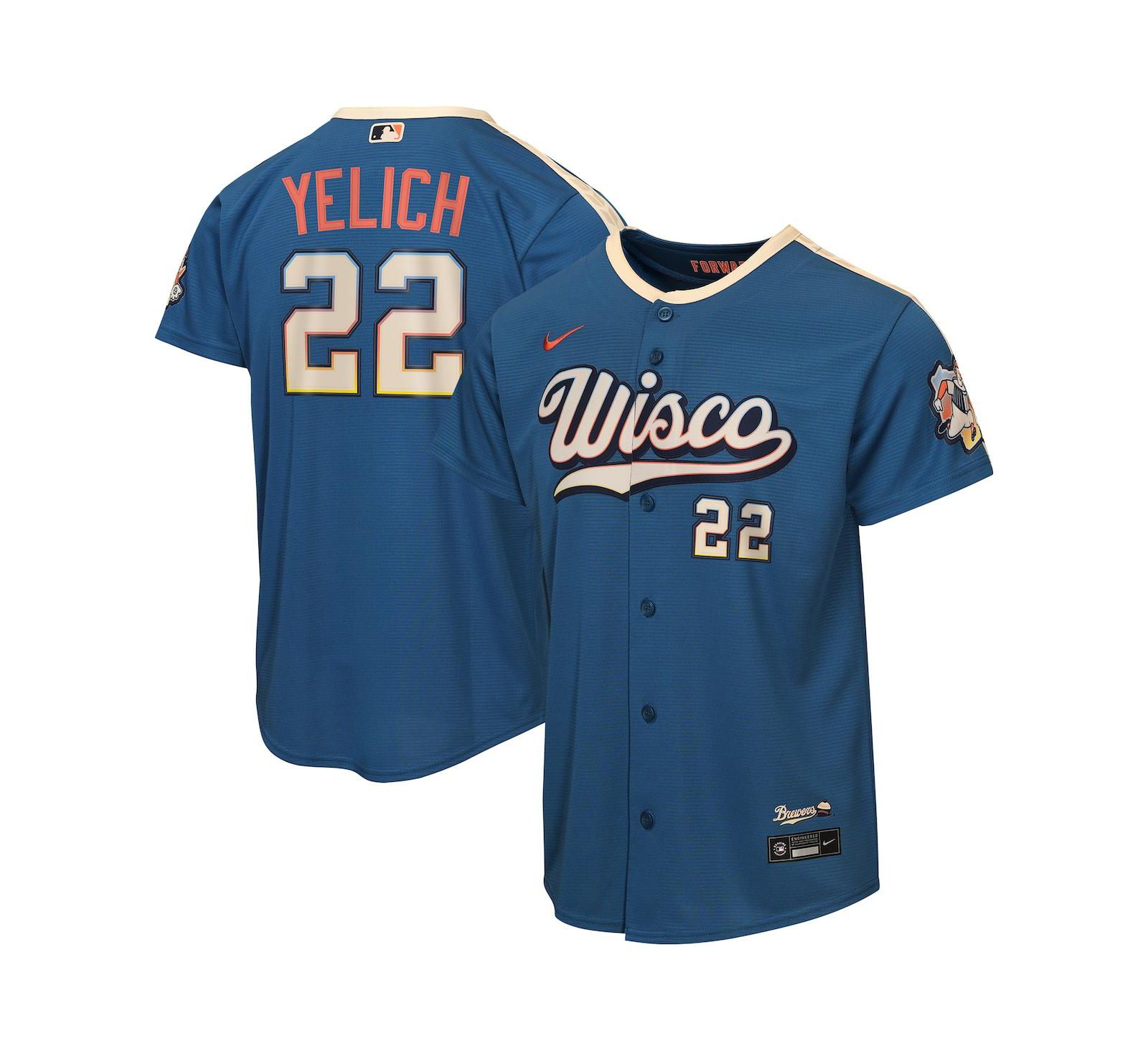 Детская джерси Nike Christian Yelich Gray Milwaukee Brewers 2026 City Connect Stadium