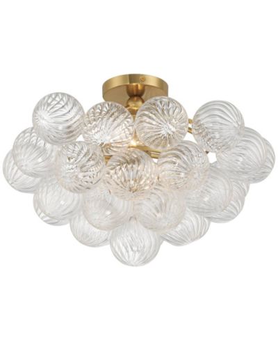 Possini Euro Design Possini Euro Albaro 18 1/2"W Soft Gold and Glass 2-Light Ceiling Light