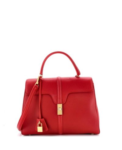 Pre-Owned Celine Medium 16 Top Handle Bag Grained Calfskin