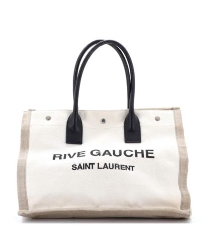 Шоппер Saint Laurent Rive Gauche Small из канваса, б/у