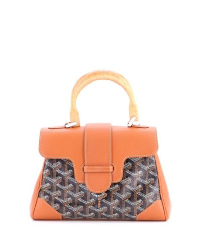 Pre-Owned Goyard Mini Saigon Top Handle Bag Coated Canvas with Leather