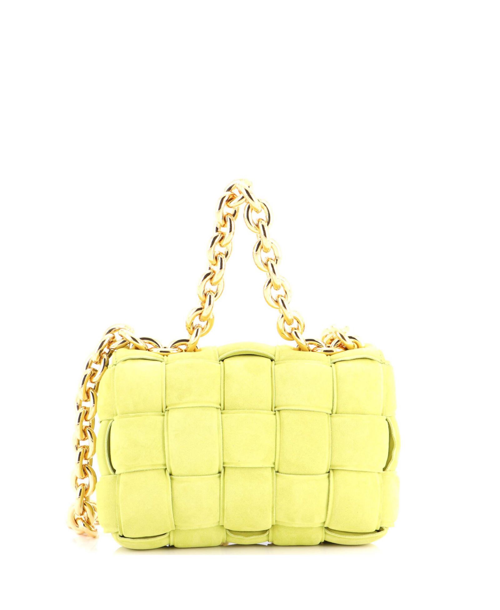 Б/у сумка через плечо Bottega Veneta Cassette Chain Crossbody Bag Padded Maxi Intrecciato Suede