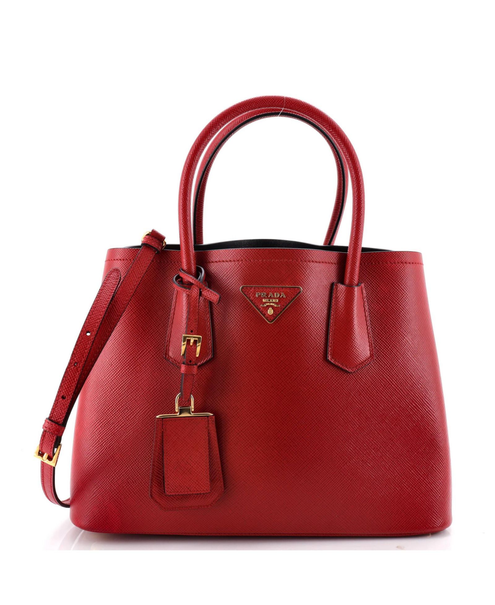 Сумка Prada Medium Cuir Double Tote Saffiano Leather Pre-Owned