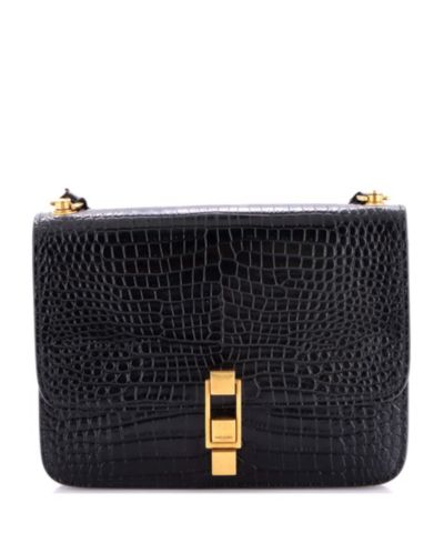 Pre-Owned Saint Laurent Medium Carre Satchel Embossed Leather