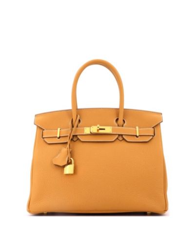 Pre-Owned HERMÉS Birkin 30 Handbag Brown Togo with Gold Hardware