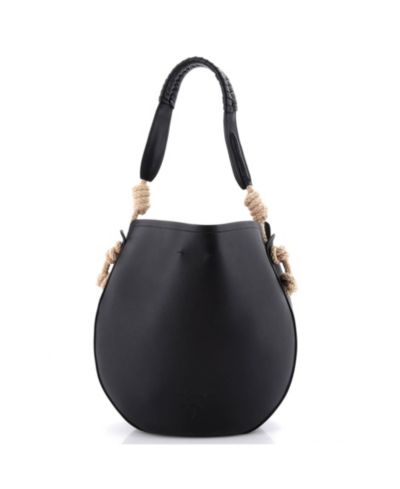 Pre-Owned Prada Tambour Shoulder Bag Leather with Rope Detail