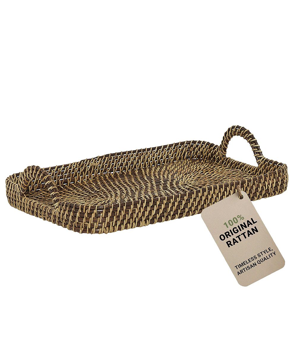 Сервировочный поднос Wicker Village Natural Rattan 17x11 in