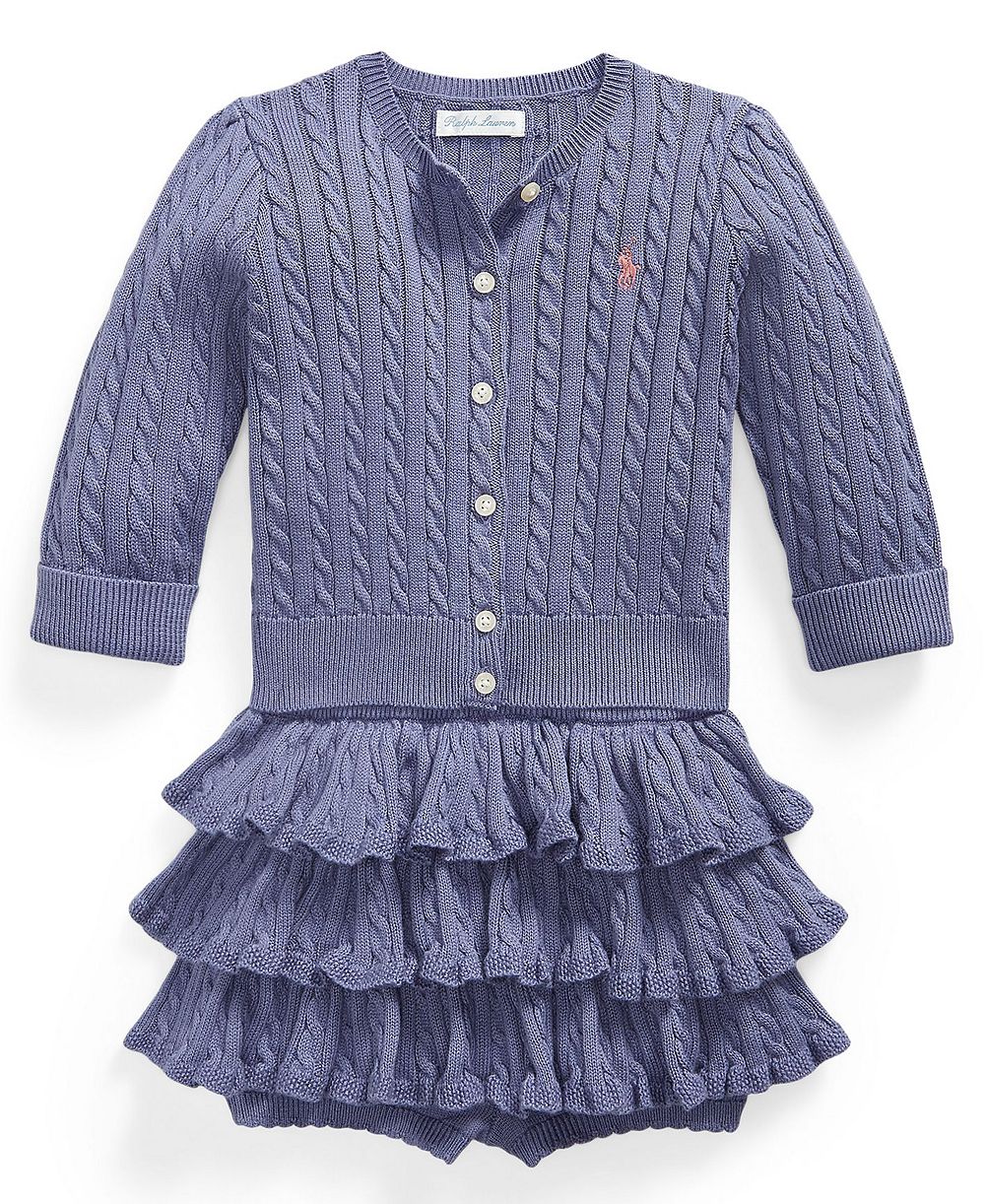 Детский набор Polo Ralph Lauren из 2 предметов: кардиган с длинным рукавом и шорты-юбка для девочек