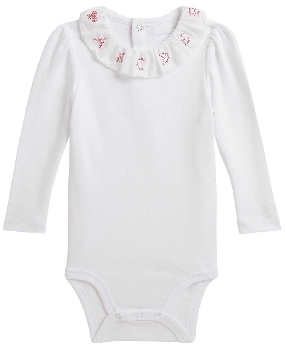 Детский боди Polo Ralph Lauren Baby Girls' Ruffle-Collar Cotton Interlock