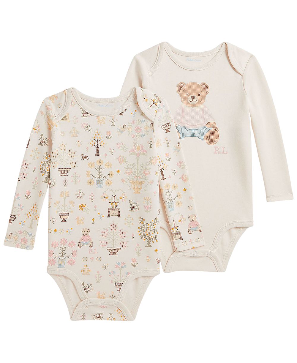 Polo Ralph Lauren Детский боди Polo Bear из хлопка, набор из 2 шт.