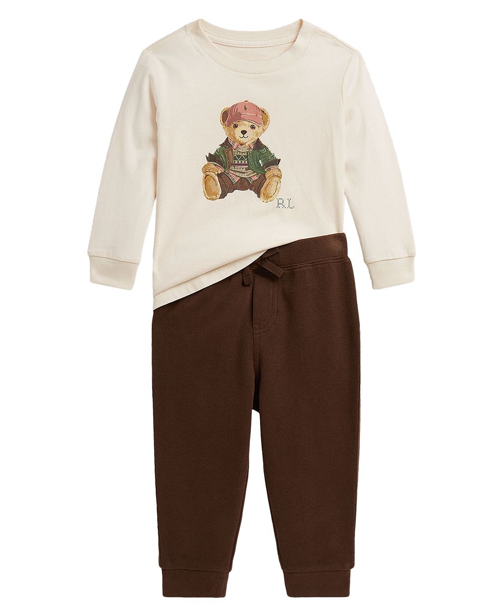 Комплект Polo Ralph Lauren Baby Boys' Polo Bear Cotton T-Shirt и Jogger Pants, 2-Piece Set