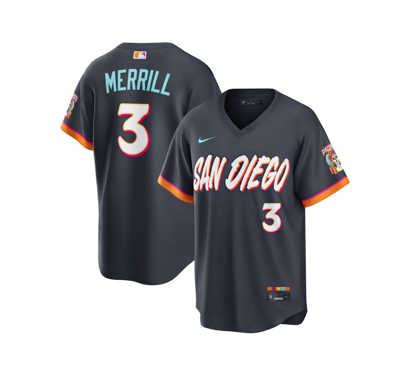 Nike Men's Jackson Merrill Black San Diego Padres 2026 City Connect Stadium Jersey