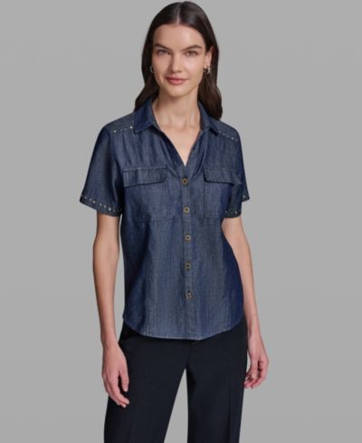 Рубашка KARL LAGERFELD PARIS Women's с отделкой nailhead