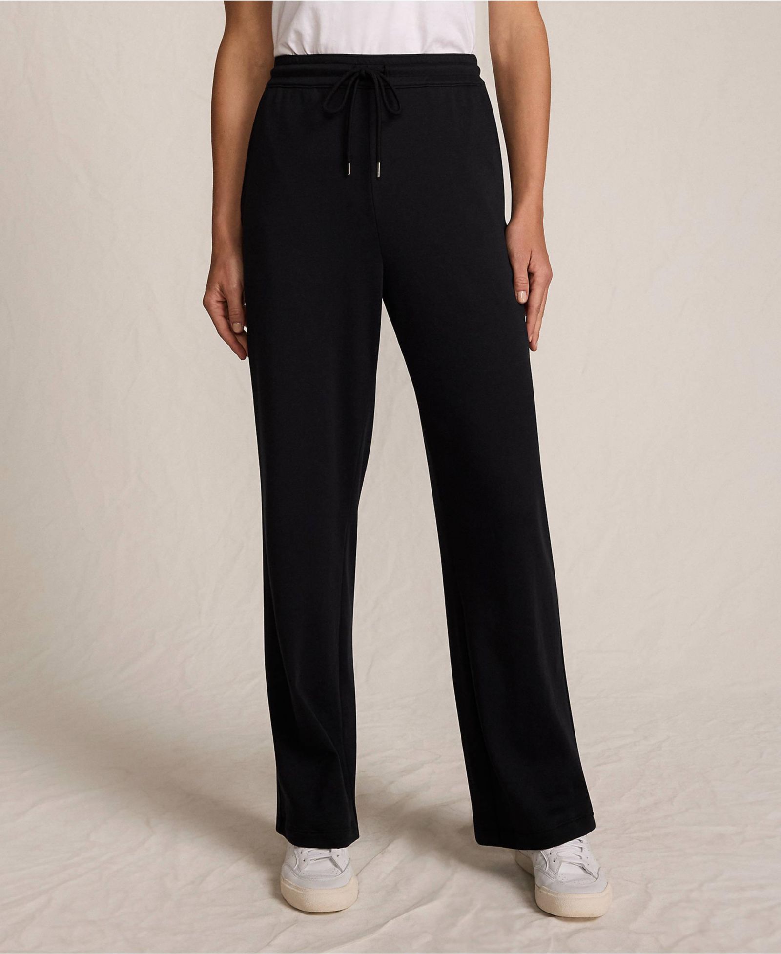 Lands' End Women's Tall Sport Knit High Rise Pull On Relaxed Straight Leg Pants