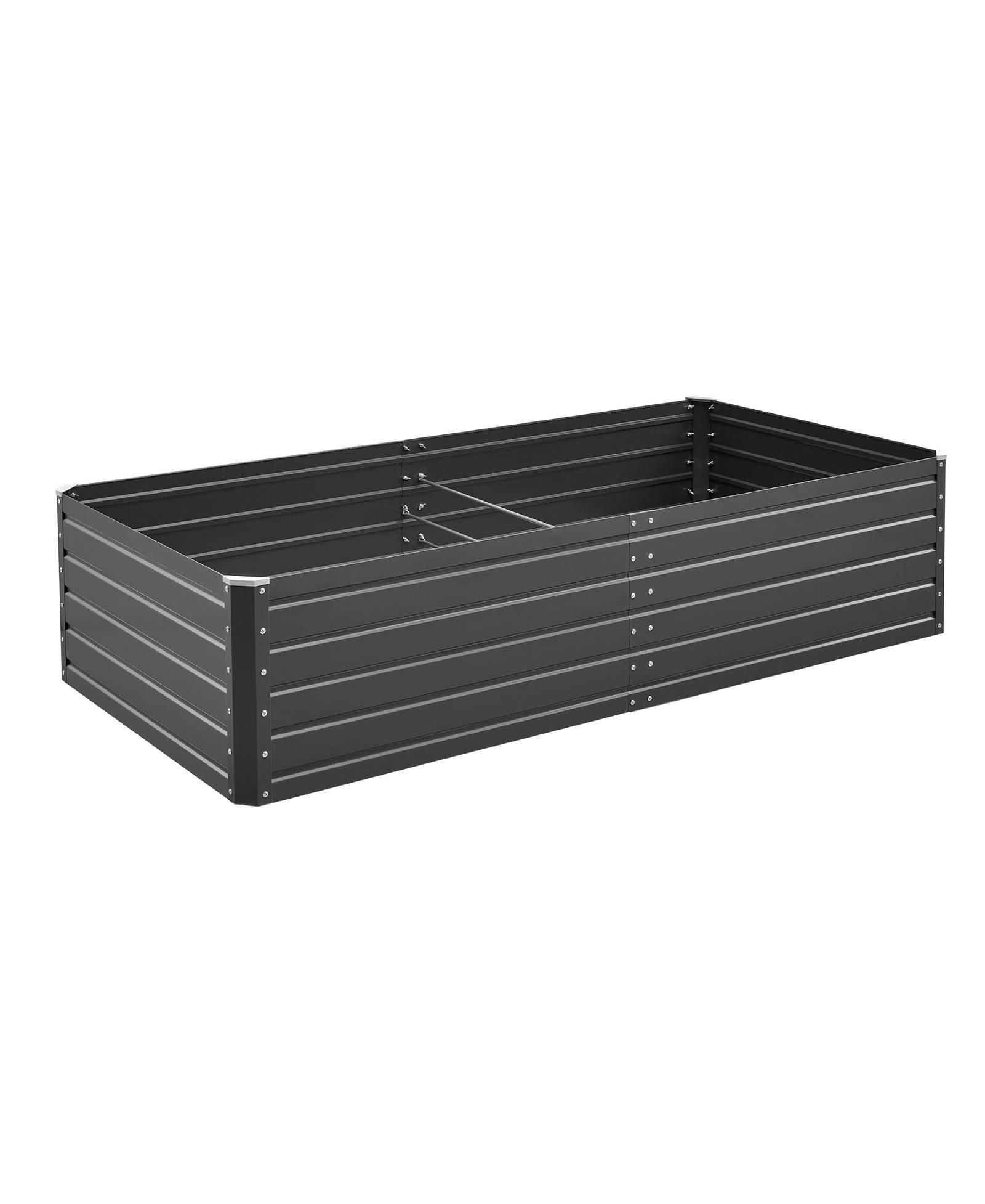 GOUUN Large Galvalume Raised Garden Bed, 6.7 x 3 x 1.5 ft Metal Planter Box with Rolled Edges
