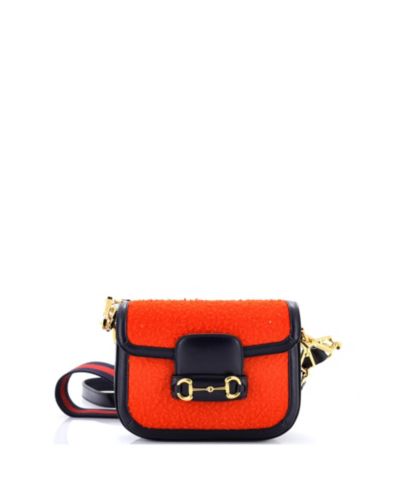 Gucci Mini Horsebit 1955 Сумка через плечо из шерсти, б/у