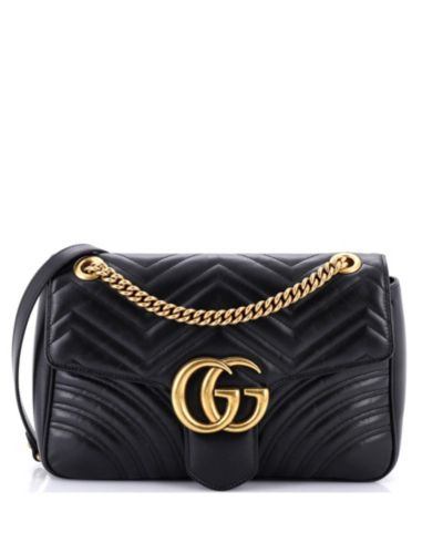 Б/у сумка Gucci Medium GG Marmont Flap из кожи matelasse