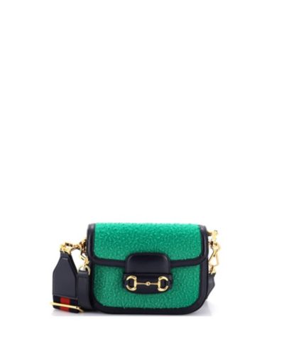 Сумка через плечо Gucci Mini Horsebit 1955 из шерсти, б/у