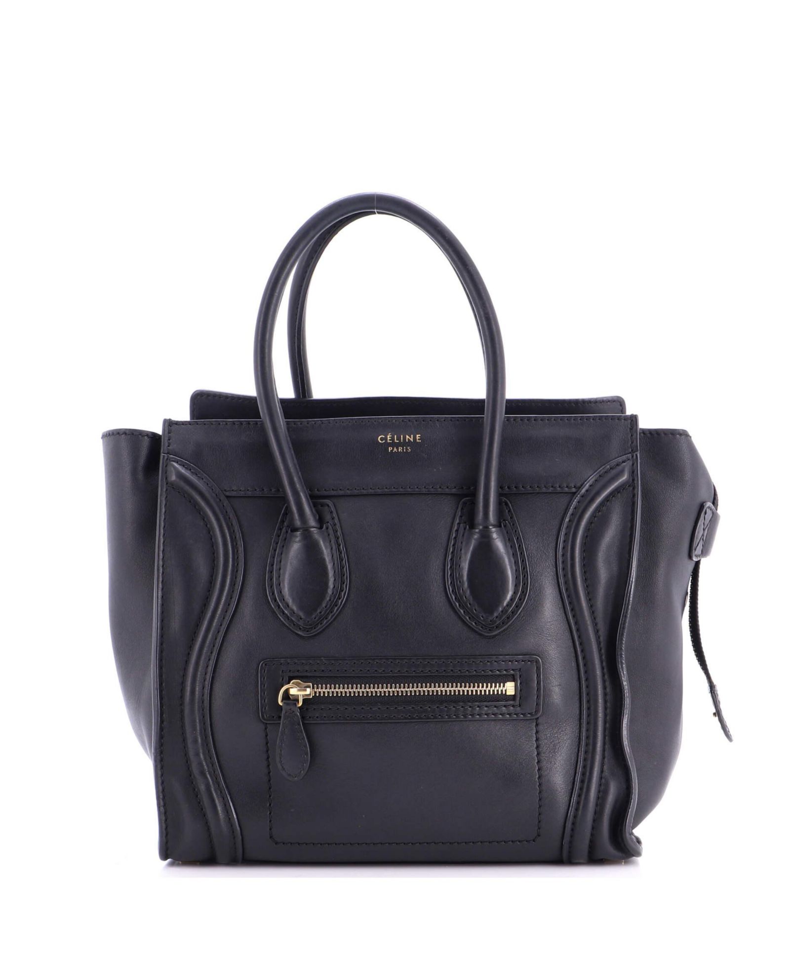 Сумка Celine Micro Luggage из гладкой кожи, б/у