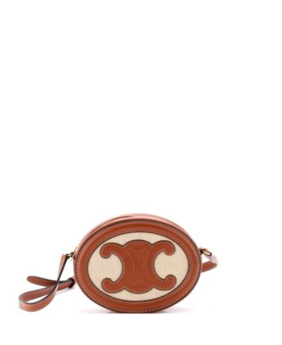 Celine Triomphe Oval Crossbody Bag из канваса и кожи