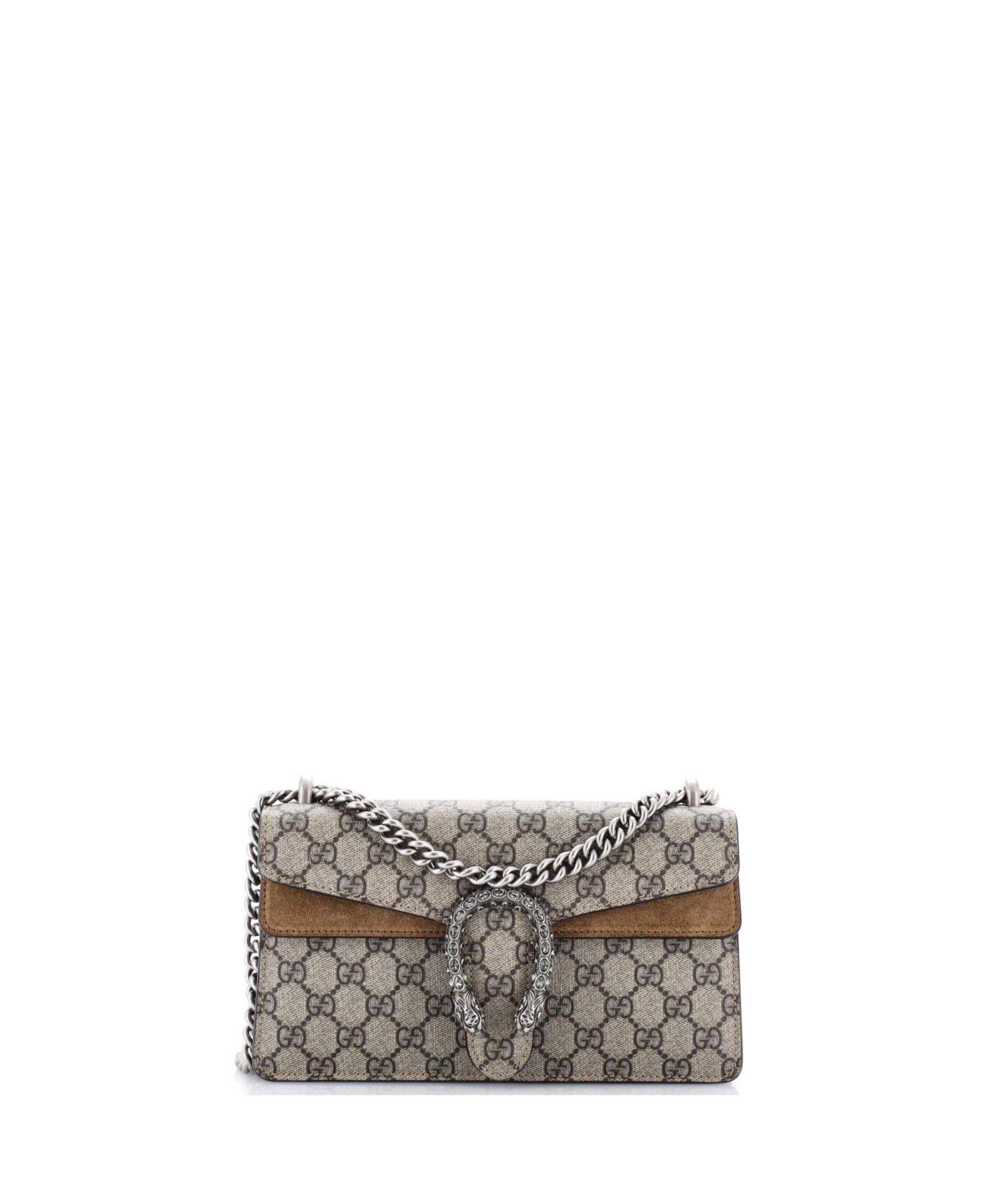 Pre-Owned Gucci Small Dionysus Bag GG Coated Canvas with Crystal Embellished Metal
