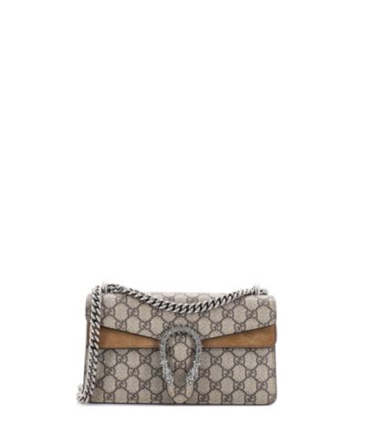 Б/у сумка Gucci Small Dionysus GG Coated Canvas с отделкой кристаллами
