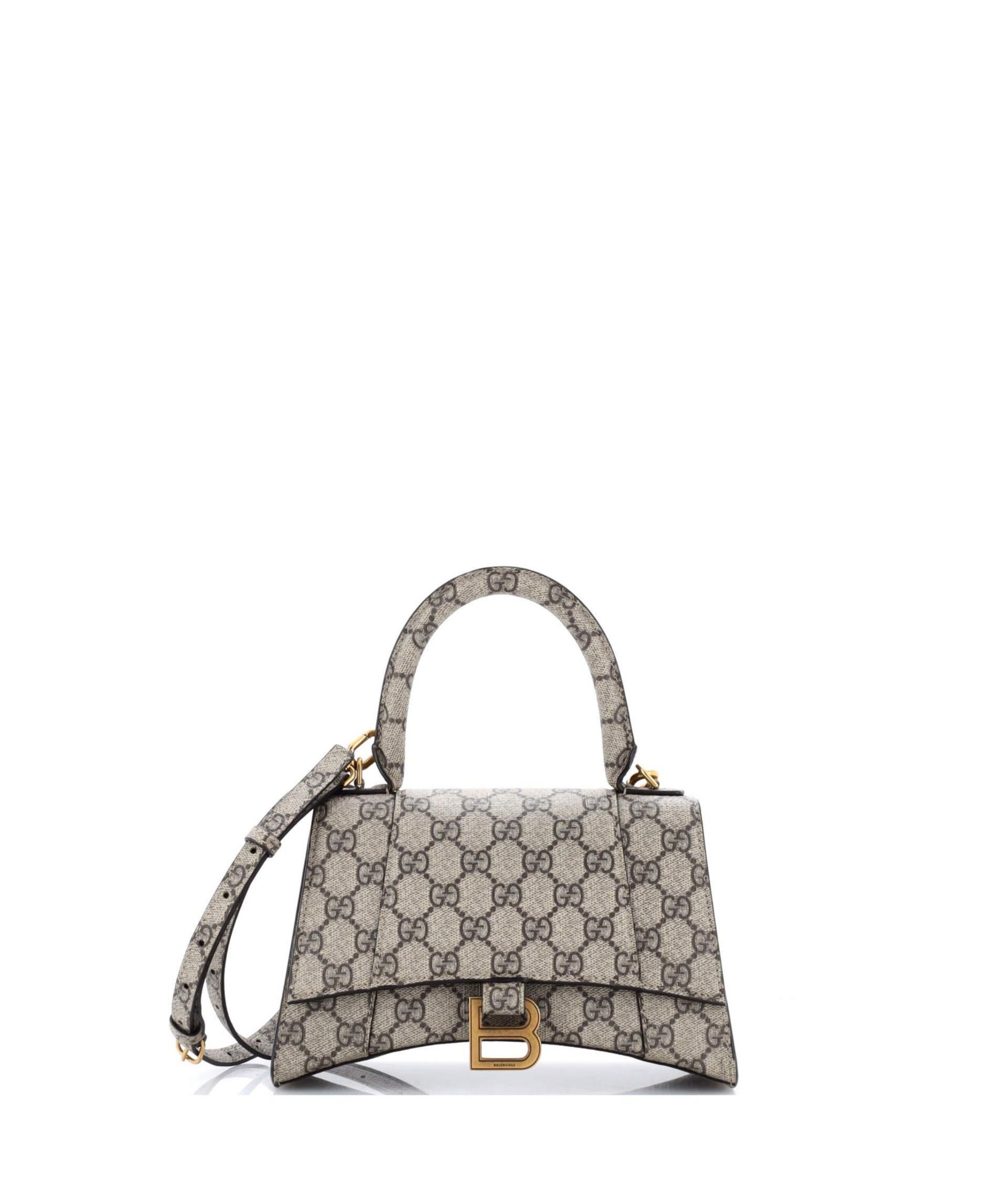 Pre-Owned Gucci Small x Balenciaga The Hacker Project Hourglass Top Handle Bag GG Coated Canvas