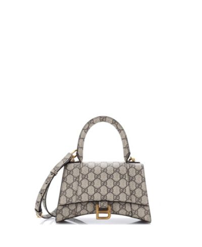 Pre-Owned Gucci Small x Balenciaga The Hacker Project Hourglass Top Handle Bag GG Coated Canvas