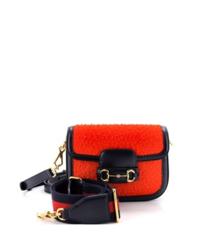 Б/у сумка на плечо Gucci Mini Horsebit 1955 из шерсти