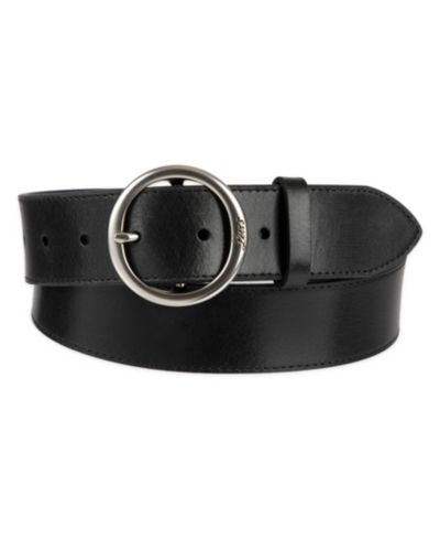 Levi's Women's Casual Suede and Leather Belt with Circular Center Bar Buckle
