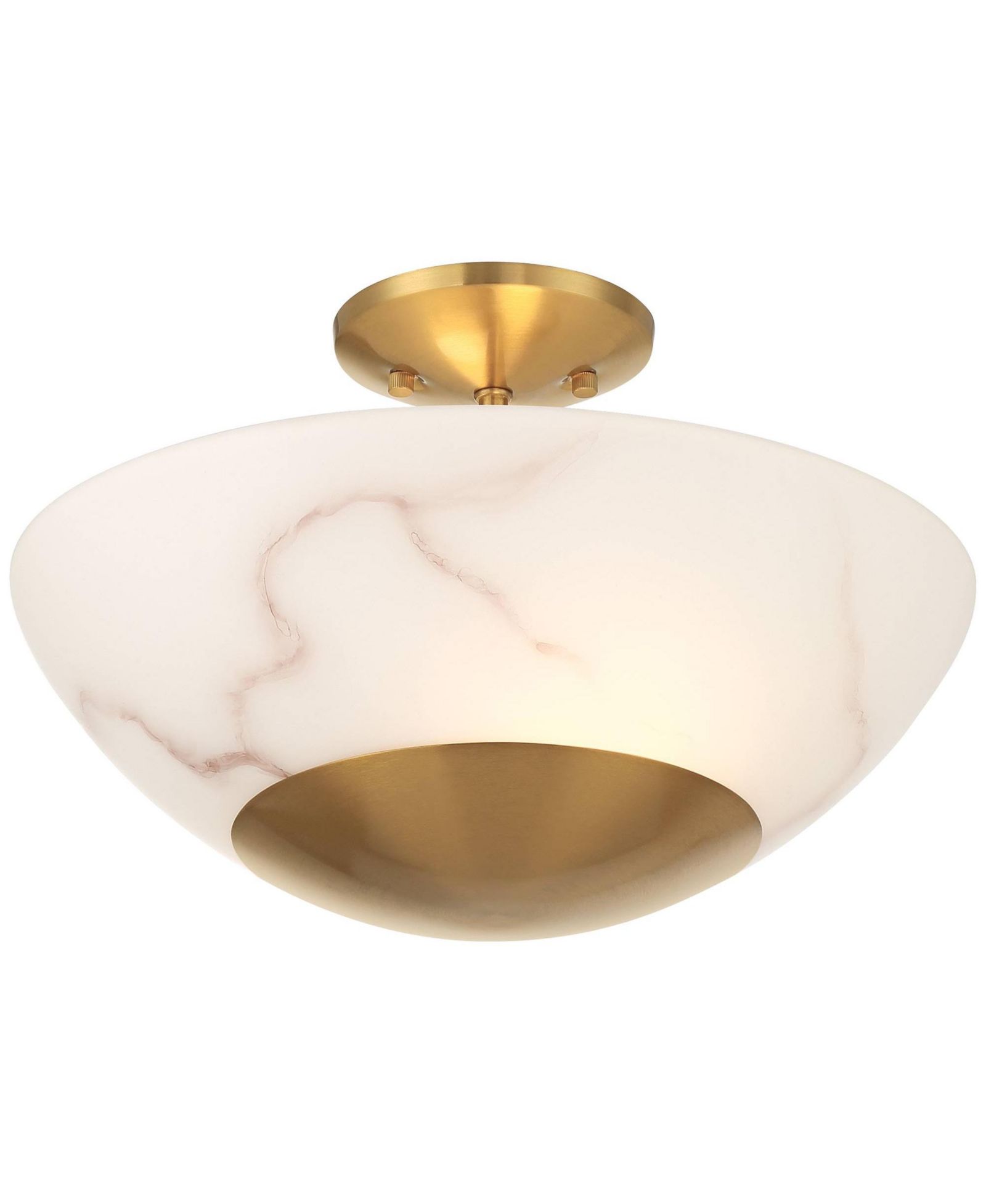 Possini Euro Design Monza потолочный светильник 14 1/2"W латунь Faux Alabaster 2-Light