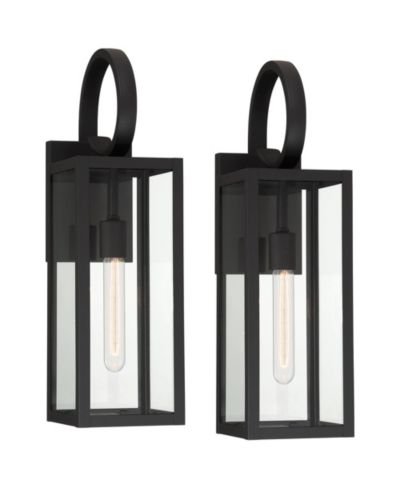 John Timberland Modern Outdoor Wall Light Fixtures Set of 2 Deep Clear Glass for Post Exterior Barn Deck House Porch