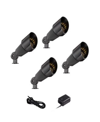 John Timberland Hooded High Traditional 6-Piece Outdoor Landscape Spot Light Set Porch House LED Bulb Aluminum