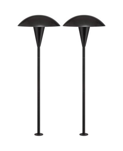 John Timberland Grant High Mid Century Modern Outdoor Landscape Mushroom Path Lights Porch House Set of 2 LED Bulb Metal
