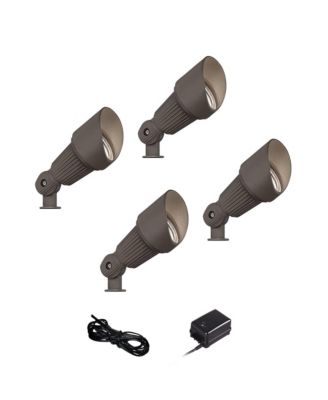 John Timberland Hooded High Traditional 6-Piece Outdoor Landscape Spot Light Set Porch House LED Bulb Finish